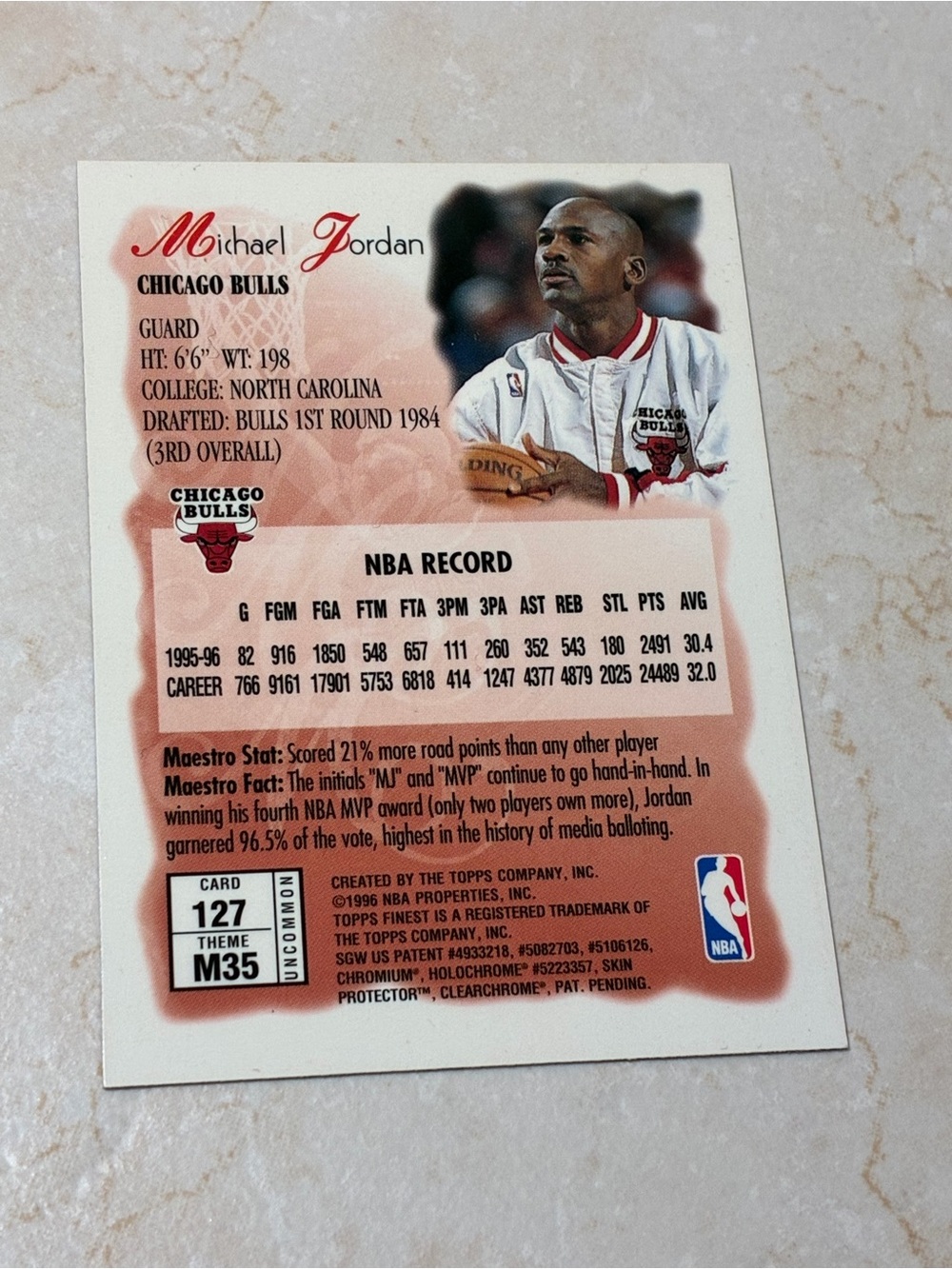 Michael Jordan Topps Finest Maestro’s #127 - Picture 7 of 7